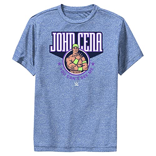 WWE Boys JC Cant See ME Short Sleeve Tee Shirt Royal Blue Heather Medium