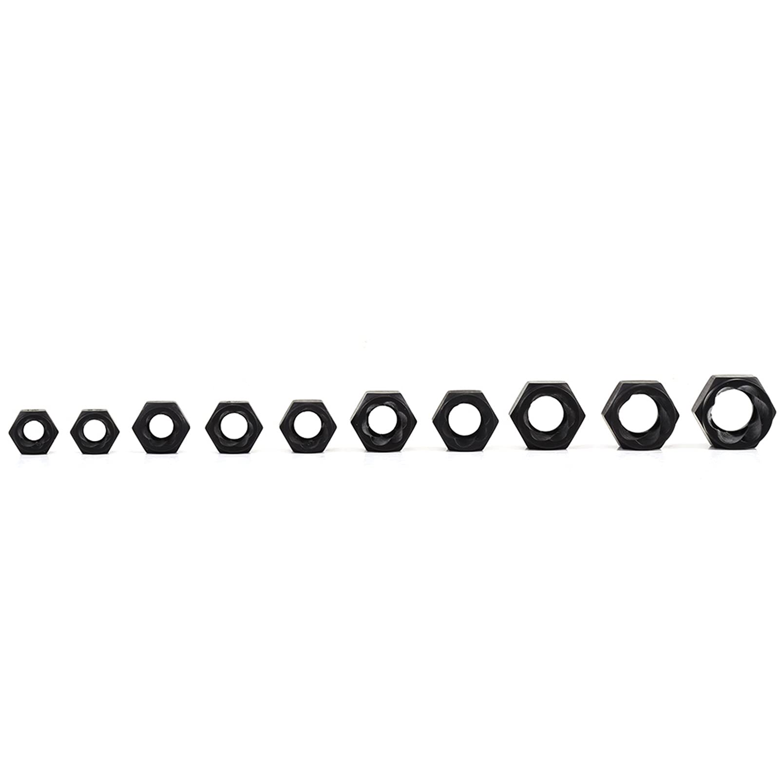 Juego de extractores de Pernos de 10 Piezas, diseño en Espiral para Pernos y Tuercas dañados, Juego de Herramientas Resistente, de Trabajo Pesado y de Taller