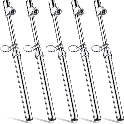 Manomètre de pression des pneus robuste en métal argenté avec double tête de lecture 10-150psi