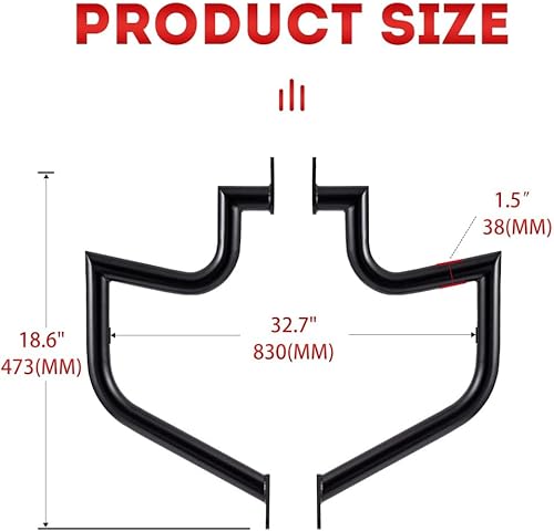Miniatura 5 de Barra de choque gorda de 1.5 "Barra de protección de motor para Suzuki VL1500 Boulevard C90 2005-2009, VL1500 Intruder LC 1998-2004 (negro)