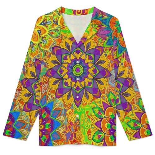 Mens Pajamas Set, Long Sleeve Loungewear with Long Pants, Button Down Sleepwear Comfy Pjs3