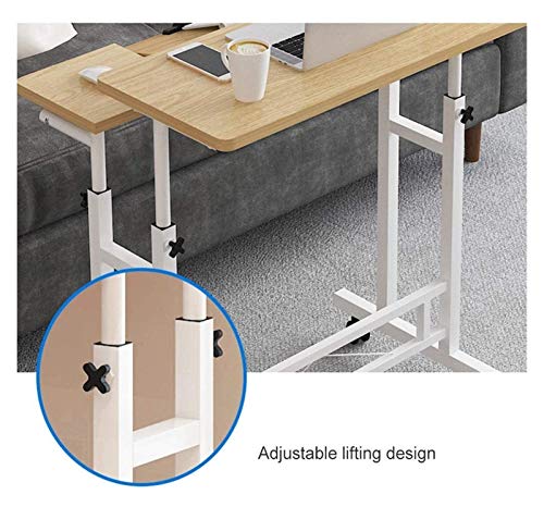 Scrivania pieghevole per laptop con base a forma di C e rotelle, postazione di lavoro portatile e mobile per casa e ufficio