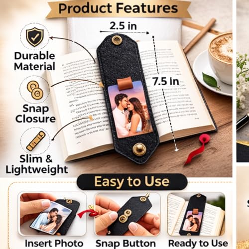 Image of Photo Keychain with Custom Name & Charm - Personalized Leather Key Holder for Men & Women - Ideal Personalized Gift for Couples, Friends, Family - Custom Photo Key Ring