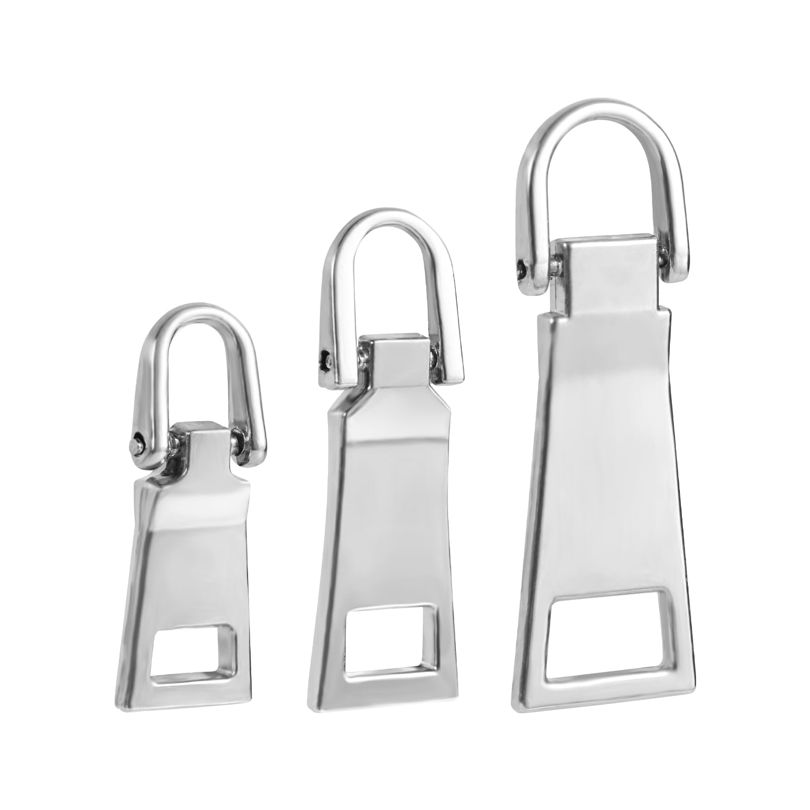 Gosknor 3 Pcs Zipper Pull Replacement Kit, Size 3/5/8 Zipper Sliders Handle Fix Tab Replacement Sewing Supplies for Luggage Backpacks Jackets Coats