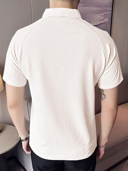 Image of GRECIILOOKS Tshirt for Man | T Shirt for Mans | Mens Tshirts | Polo T- Shirt for Mens | Half Sleeve Polo Neck Tshirt for Men (Available in Plus Sizes)