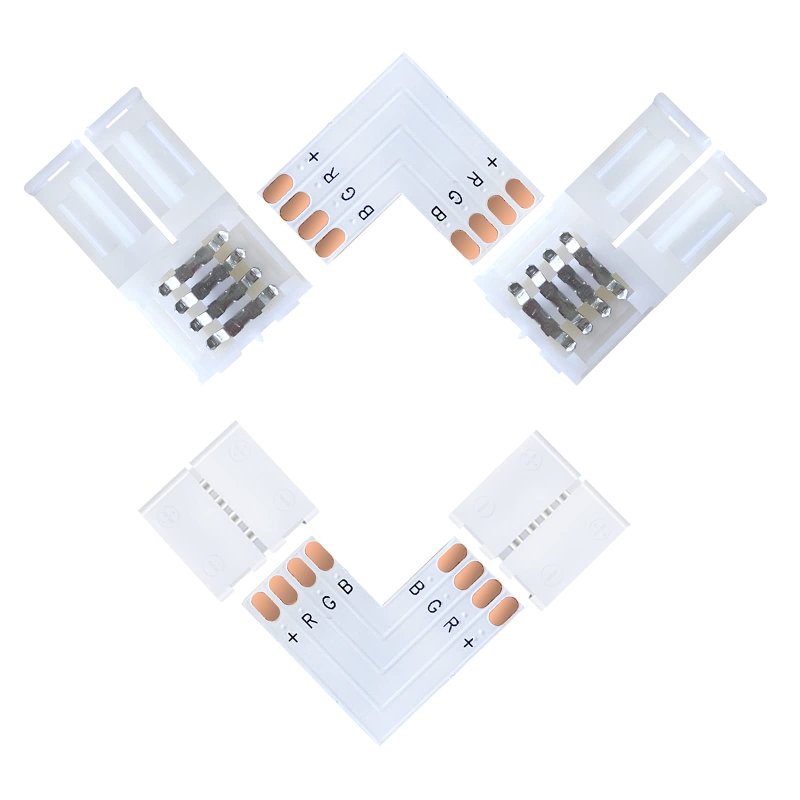 ZiBwnfuxcz LED Corner Connector, Strip Connector, (Pack of 12) 4-Pin 10 mm RGB 5050 Strip, Light Strip Corner - Image 2