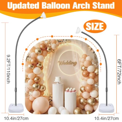 Image of Balloon Arch Stand for Party Decoration 9.2FT & 6FT - Black