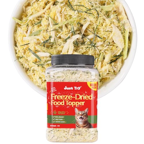 Image of Just Try Freeze Dried Cat Grass Topper for Indoor Cats, 8 oz