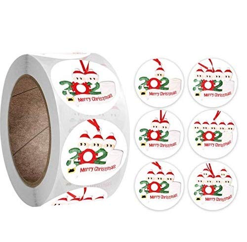 Christmas Stickers,Christmas Roll Pack Sticker, 500 Pieces Round Adhesive Labels for Cards Envelope Gift Boxes Decorative Sealing Stickers,Holiday Wedding Party Favors Supplies