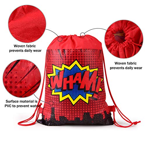 Superhero Party Bags Favors, Superhero Party Gift Goody Bags Drawstring Bags For Superhero Theme Kids Birthday Party Supplies Decorations Set Of 24(4 Colors)… #TOP2