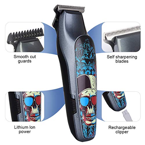 Professional T-outliner Beard Trimmer Cosyonall CordlessHair Clipper Hair Edgers Hair Cutting Beard Shaver Mustache Grooming Kit for Barber Compact USB Rechargeable with 4 Guide Combs