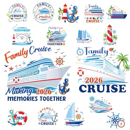 Image of Dazoratix Cruise Door Decorations Magnetic - 16 Pcs Family 2026 Ship Cabin Anchor Magnets Decor Funny Sea Navigation Stickers Fridge Refrigerator Decals for Summer Carnival Party Accessories Supplies