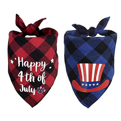 2Pcs Halloween Dog Bandanas, Pet Kerchief Scarf Plaid Dog Triangle Bibs Washable Cat Scarf Ghost Skull Dog Bandana for Halloween Party Pet Costume