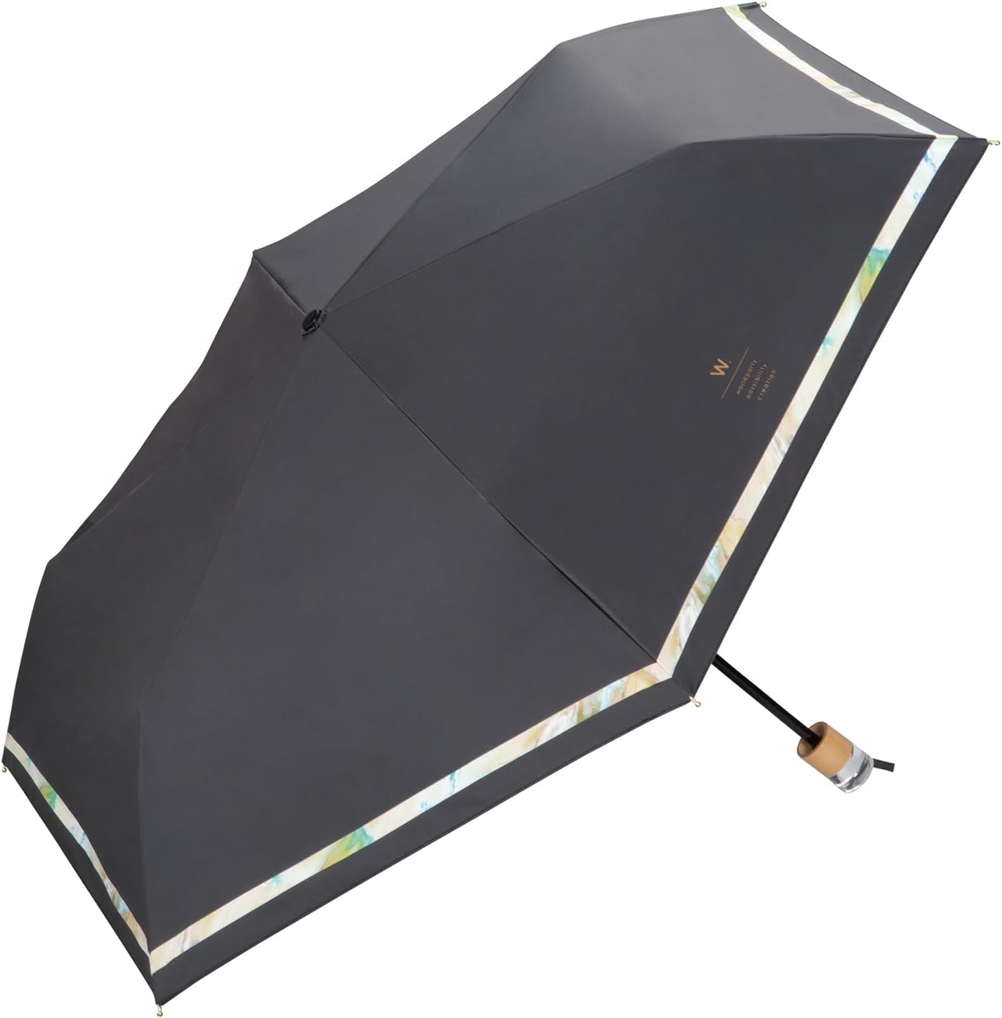 Wpc. Blackout Nuance Line Mini Folding Umbrella 801-13854-102 For both sun and rain, clear handle White