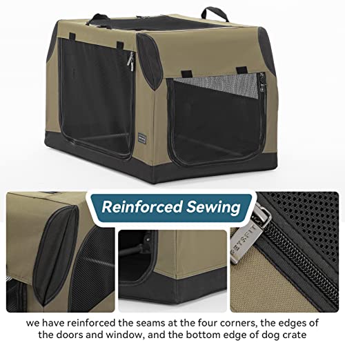 Petsfit Portable Collapsible Soft Small Dog Crate and Kennel with Leak Proof Bottom for Indoor or Travel Use, Green 24 x 18 x 17 Inches - Image 4