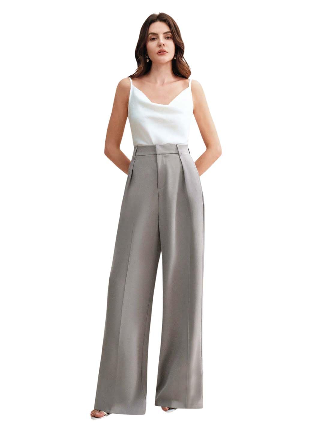kotty Trendy Beige High Rise Formal Straight Trousers for Women’s Wardrobe Essential-picture-15