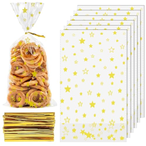 100 Stück Plätzchentüten, 24x14.5cm Cellophantüten mit Boden,...