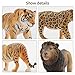 Toymany 14PCS Realistic Jungle Animals Figurines Playset, Plastic Lion, Tiger, Cheetah, Leopard and White Lion Figures with Cubs, Cake Toppers Christmas Birthday Toy Gift for Kids