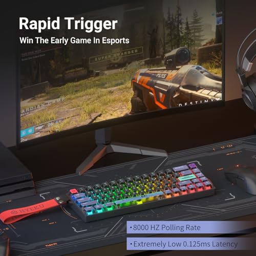 Image of Hexgears HK-K22 Mechanical Gaming Keyboard with Hall Effect Magnetic Switch, Fast Trigger Mode Adjustable Actuation, 8000Hz Polling Rate, RGB Backlit,Wired Magnetic Keyboard for Laptop /PC Gamer (Wind)