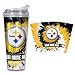 Rico Industries NFL Football Pittsburgh Steelers Metallic Tie Dye Personalized 24oz Acrylic Tumbler W/Hinged Lid - Team Colored Metallic Art Plastic Travel Tumbler - Keeps Drinks Cold or Hot