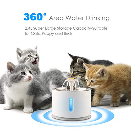 Fuente automática de agua para gatos y perros acero inoxidable miniatura 6