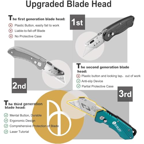 Bibury BIMP_3G Utility Knife, Heavy Duty Folding Box Cutter thumb #7