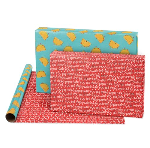 American Greetings Reversible All Occasion and Birthday Wrapping Paper, Punny Food (3 Rolls, 120 sq. ft.) by American Greetings - Image 2