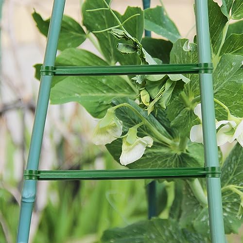 Yardwe 24-Piece Extendable Green Plastic Trellis Plant Support for 11 mm Diameter Plant Stakes, 30 cm Long - Image 2