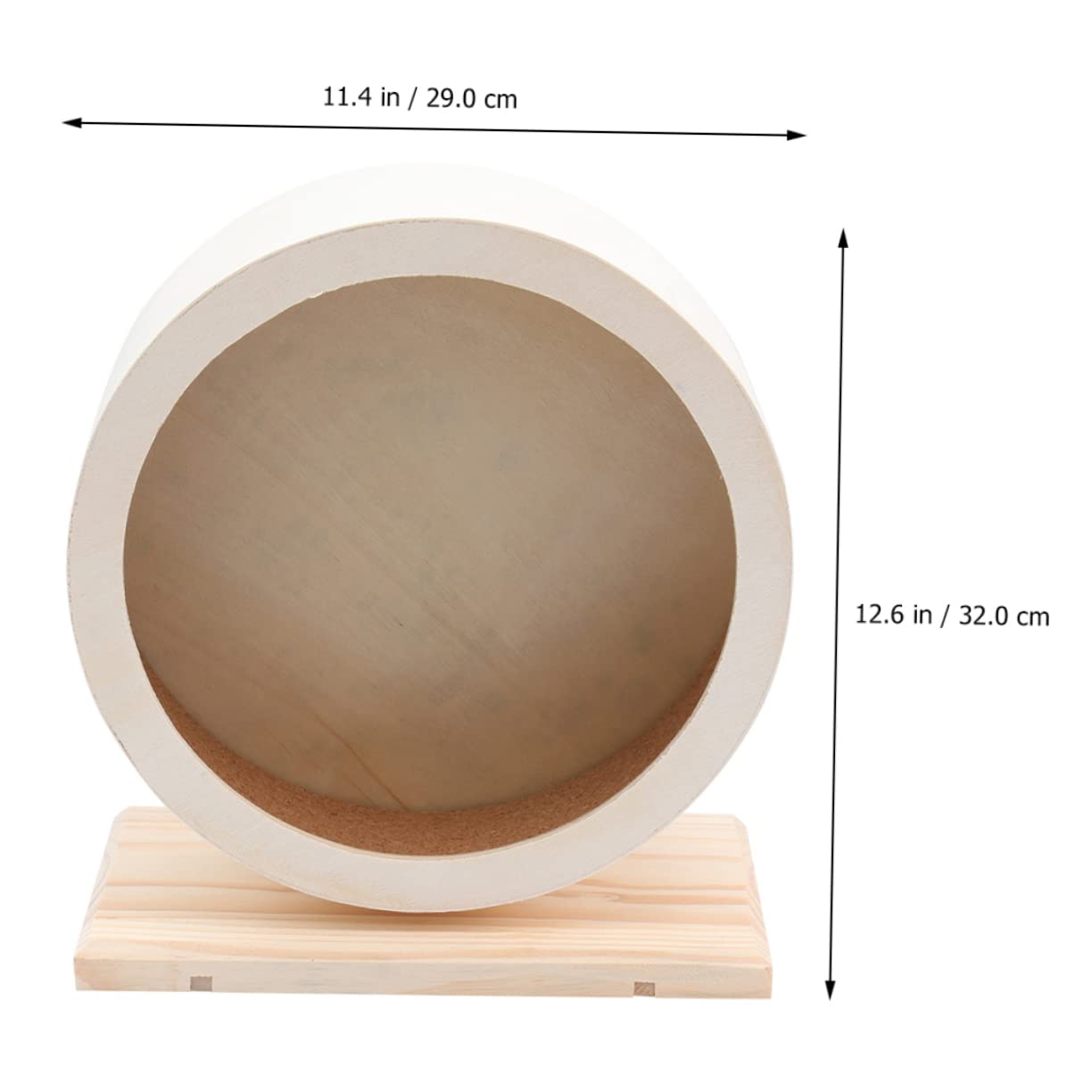 Roue D’Exercice pour Hamster en Bois Beige, Jouet Silencieux | Anti-mâchonnement, pour Petits Animaux, Version Support, Adapté aux Familles Compagnon Miniature