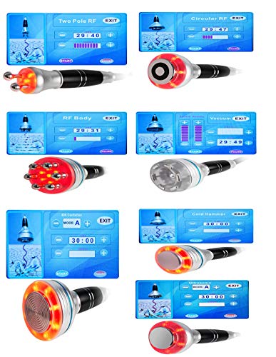 7 in 1 Body Slimming Vacuum Machine, Face Tighten Facial Lifting Skin Massager Anti-Wrinkle Body Shaping Skin Rejuvenation Treatment for Home Salon Use 110V