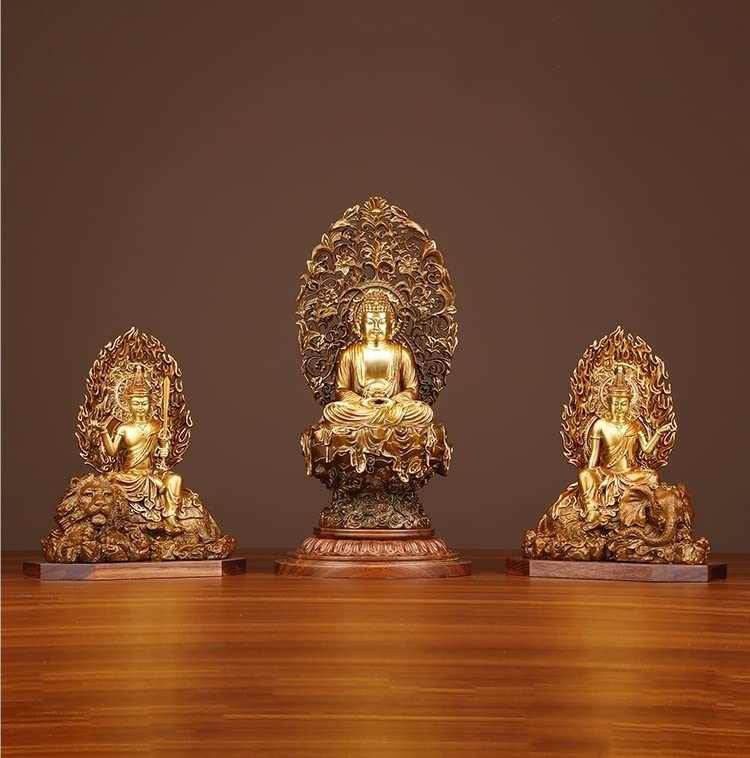 Amazon｜仏像 釈迦三尊【文殊菩薩・釈迦如来・普賢菩薩】 3点セット