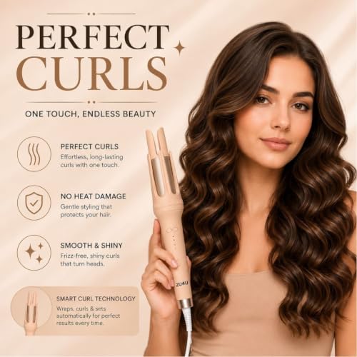 Image of 2U4U Automatic Hair Curler | Effortless Hair Styling with Adjustable Temperature and Smooth Rotating Design for Perfect Curls on All Hair Types