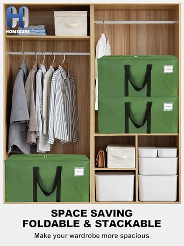 Image of 80 Pack Large Strong Moving Bags with Zippers & Carrying Handles - Water-Resistant - Heavy Duty Storage Tote for Space Saving, Fold Flat, Alternative to Moving Box (Multicolored)