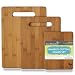 Bamboo Cutting Boards, Solid & Thick 3 Piece Wood Set with Extra Wide Handles by Just Bamboo