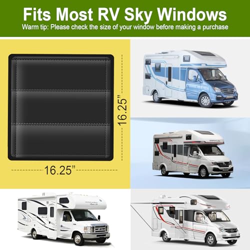 Image of RV Skylight Cover, Magnetic Vent Cover for Roof16 (L) x 16 inch (W), RV Window Blackout with UV Protection and Foldable Magnet Design, Waterproof Fabric, Reflective