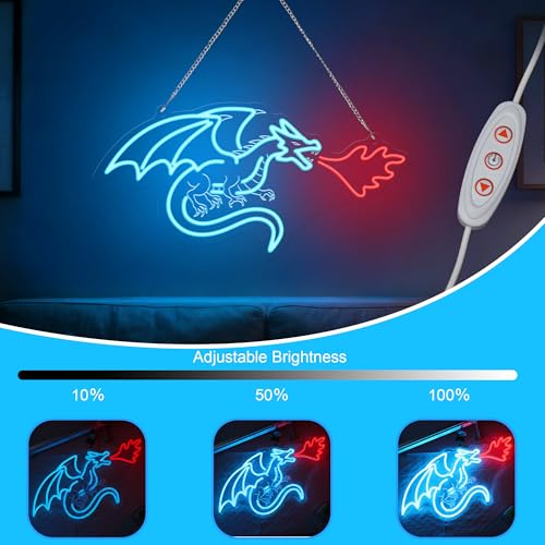 Image of Ammonite Dragon Neon Sign, LED Neon Lights for Room Wall Table Decor Art, Home Party Birthday Holiday Dragon Gifts for Kids Teens Adults