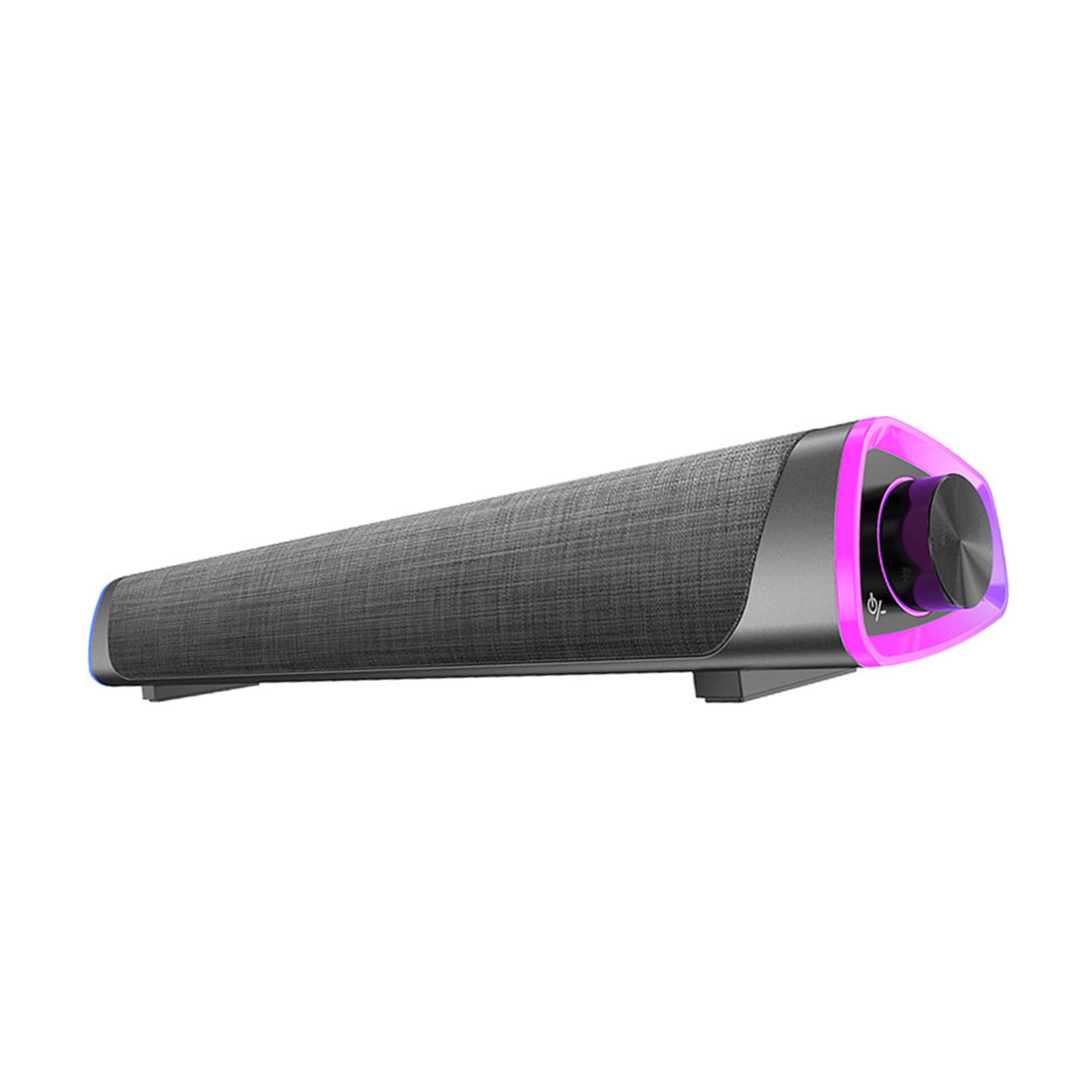SHINEOFI Barre de Son Stéréo Filaire pour PC Double Haut-Parleur, Tissu Noir, Puissance 6w, Design Compact pour Bureau et Gaming