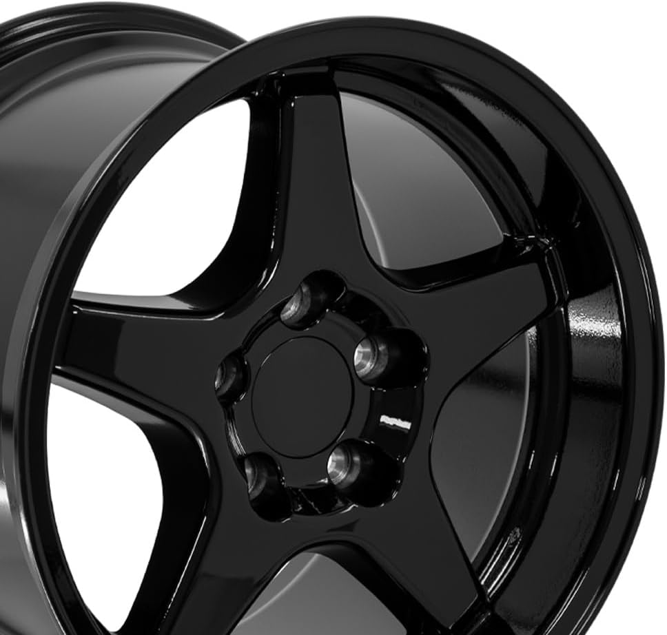 OE Wheels CV01 17 Inch Rim Fits Corvette C4 ZR1 Style 5x120.65 17x11 Gloss Black - Hollander 5036 (1)