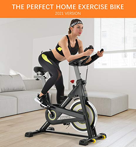 Sovnia Exercise Bike, Stationary Bikes, Fitness Bike with iPad Holder, LCD Monitor and Comfortable Seat Cushion, Whisper Quiet Indoor Cycling Bikes Perfect for Home Gym Workout (black) - Home Fitness Guru Sovnia Exercise Bike, Stationary Bikes, Fitness Bike with iPad Holder, LCD Monitor and Comfortable Seat Cushion, Whisper Quiet Indoor Cycling Bikes Perfect for Home Gym Workout (black) - Image 3