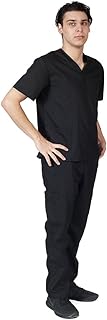 M&M SCRUBS Men Scrub Set Medical Scrub Top and Pants XL Black