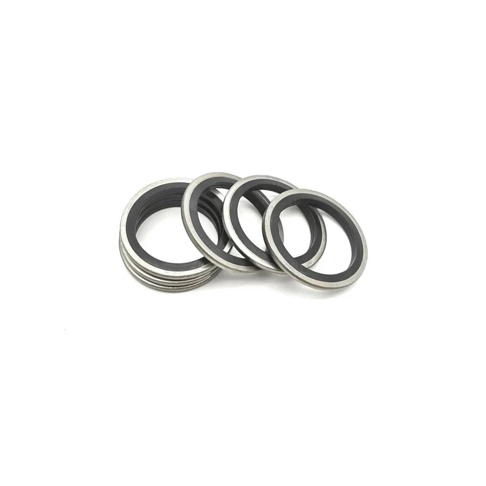 Juntas de sellado combinadas de tubo hidráulico de arandelas de sellado compuestas de caucho metálico M5-M60 for tapones de drenaje(SUS 316 NBR Black,ID52_5 PCS)