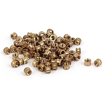 Sellify M3 x 3mm Female Thread Brass Knurled Threaded Insert Embedment Nuts 100PCS