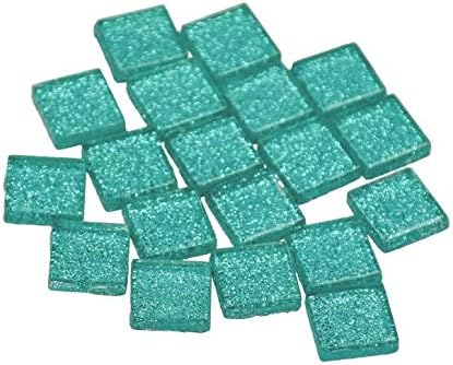 MosaixPro Glass Tiles Glitter 15 x 15 x 4 mm 200 g ~ 95 pcs. Turquoise