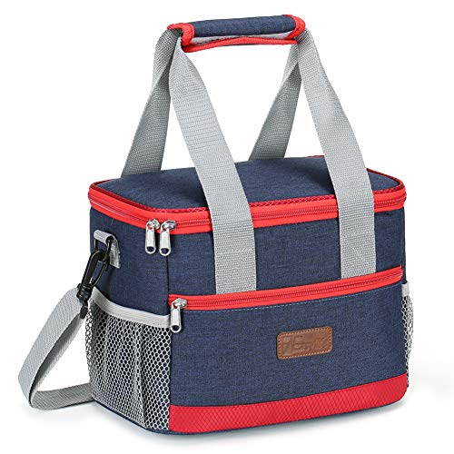 1Easylife Lunch Bag Insulated Lunch Box Wide-Open Lunch Tote Bag Large Drinks Holder