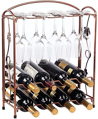 Soporte de hierro para vino de encimera, 8 botellas
