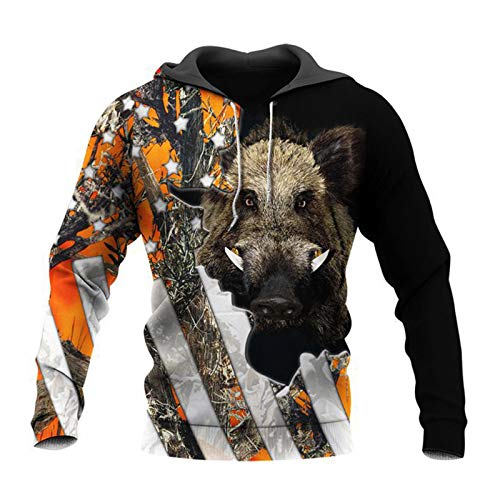 New Boar Hunter 3D Impreso Sudadera con Capucha para Hombre Sudadera Unisex Chaqueta Informal