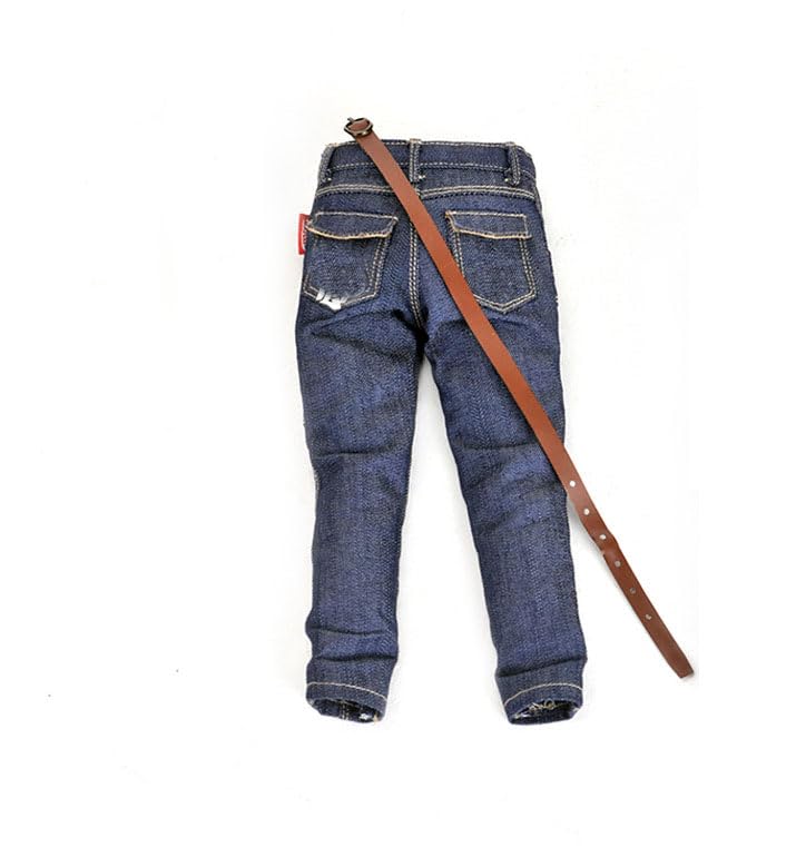 1/6 Ratio of Men's Clothing，Apron，Barcode Printed Jeans