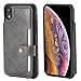 Produktbild Schutzhülle für iPhone XR 64 GB 128 GB 256 GB 6,1 Zoll Apple, Leder, Grau, Kartenschlitz, Handgelenk, Ständer, Schutz, Magnetverschluss, für Männer und Jungen und Mädchen
