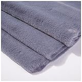 柔らかい フェイクファー生地 無地 かわいい 高級毛皮生地 160x50cm 毛足1cm ハンドメイド 手芸用 DIY 裁縫衣装材料 コスプレ 装饰 撮影 グッズ 小物用 全37色(Color:濃い灰色)