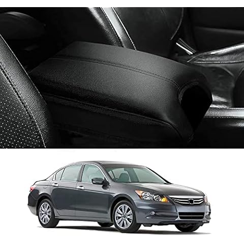 SUHU Center Console Cover for Honda Accord 2009-2015 PU Leather Armrest Cover Compatible with Accord Car Armrest Cushion Protector for Honda Accord Accessories Cover